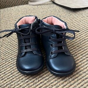 Girls navy blue booties jacadi